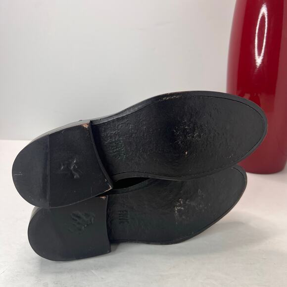 Frye Melissa Button Leather Equestrian Tall Riding Boots Black Women 7.5B - Picture 7 of 8